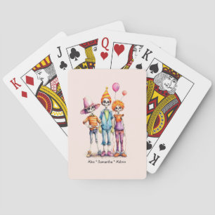 Adorable Pastel Zombie Trio - Cute Halloween (3) Playing Cards