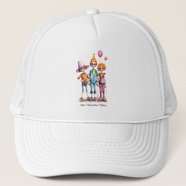 Adorable Pastel Zombie Trio - Cute Halloween (3) Trucker Hat (Front)