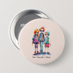 Adorable Pastel Zombie Trio - Cute Halloween 7.5 Cm Round Badge