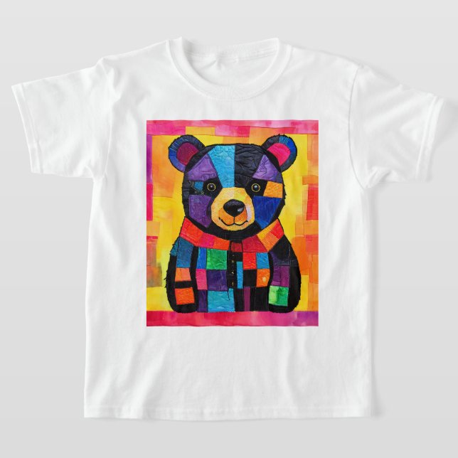 Adorable patchwork bear  T-Shirt (Laydown)