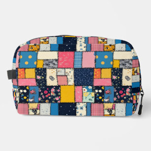Adorable Patchwork Design, Playful Pattern Dopp Kit
