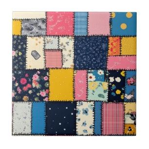 Adorable Patchwork Design, Playful Pattern Tile