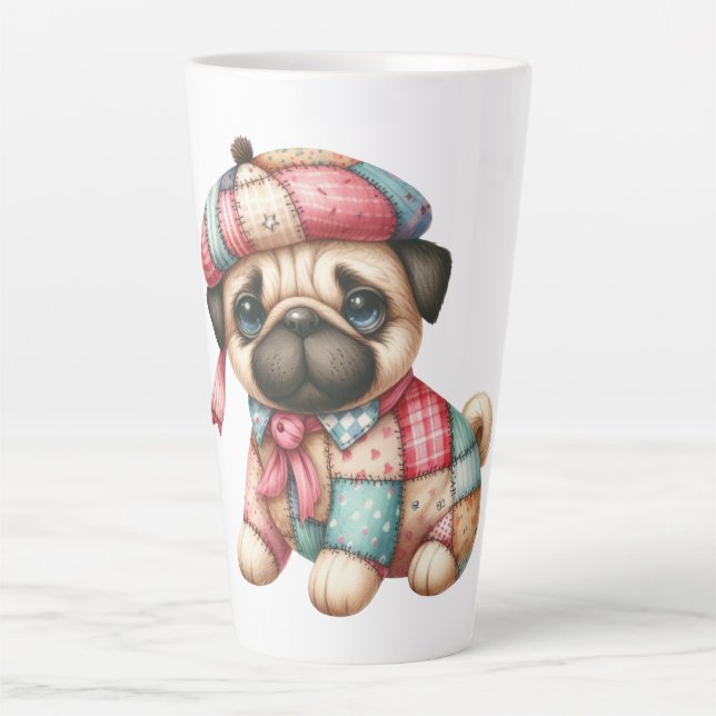 Adorable Patchwork Dog #10 Latte Mug (Front)