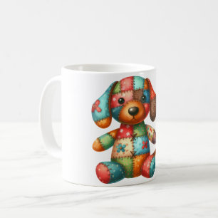 Adorable Patchwork Dog #11 Digital Art Coffee Mug
