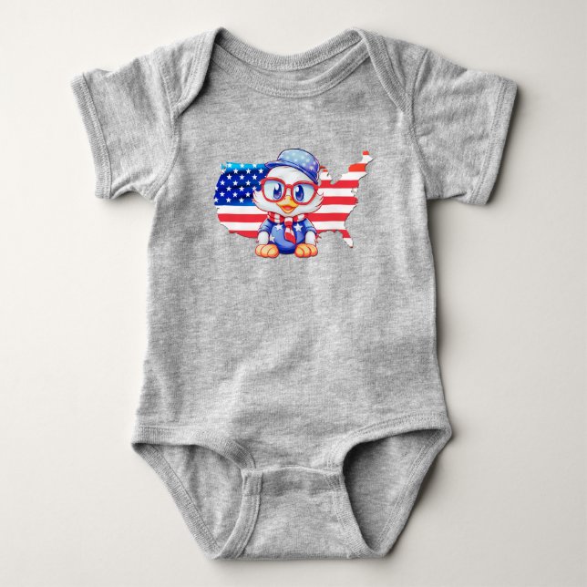 Adorable Patriotic 2 Baby Bodysuit (Front)