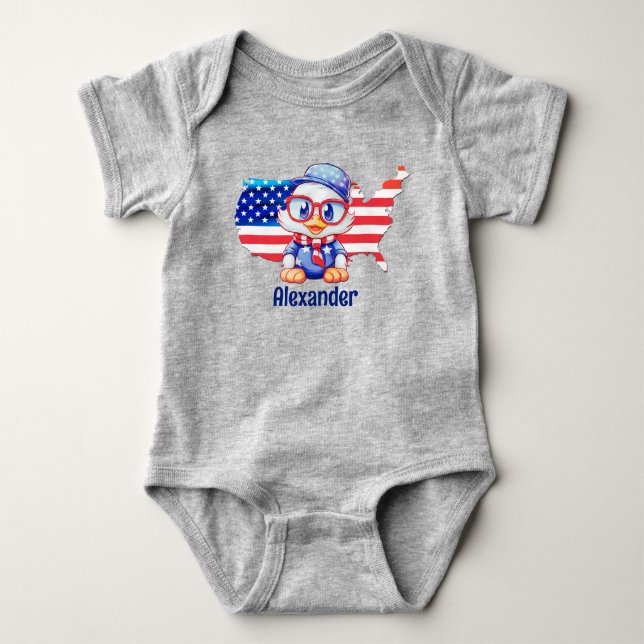 Adorable Patriotic  Baby Bodysuit (Front)