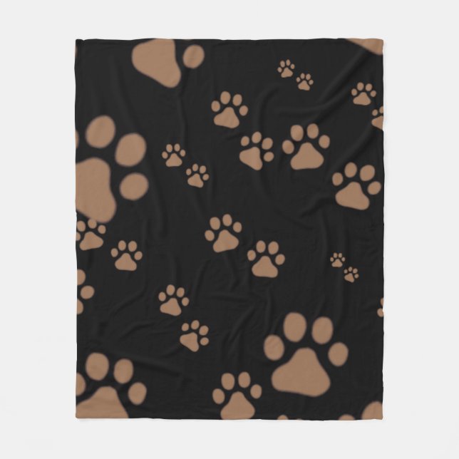 Adorable Paw Print Pattern Fleece Blanket (Front)