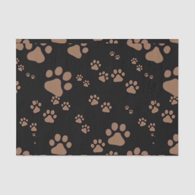 Adorable Paw Print Pattern Tissue Paper (Front)