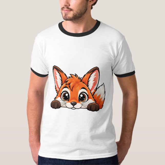 Adorable Peekaboo Fox T-Shirt (Front)