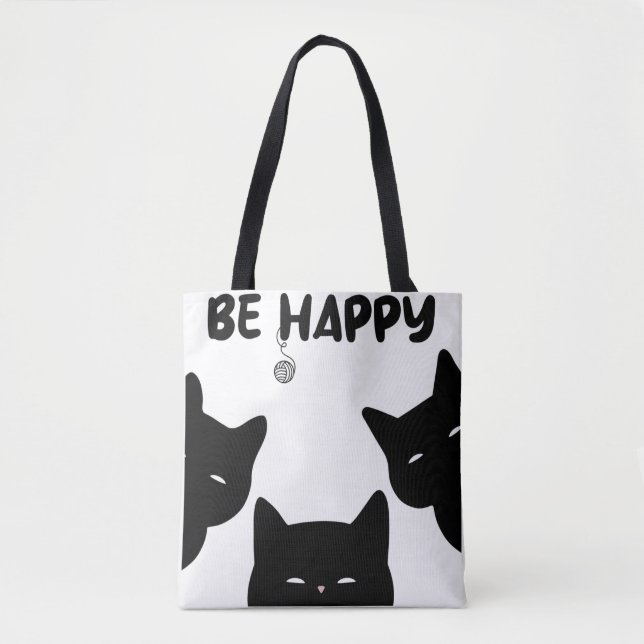 Adorable Peeking Cats Tote Bag (Front)