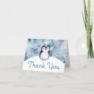 Adorable Penguin Baby Shower Thank You Card