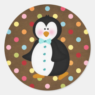 adorable Penguin Classic Round Sticker