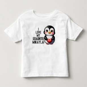 Adorable Penguin declares "I love my Grauntie!" Toddler T-Shirt