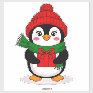 Adorable Penguin Dressed for Christmas