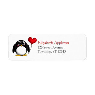 Adorable Penguin Heart - Return Address Labels