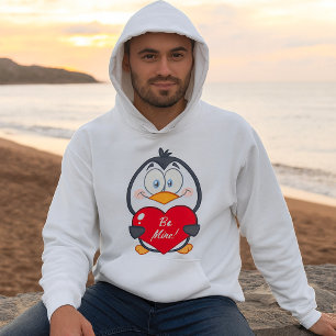 Adorable Penguin Holding Be Mine Heart  Hoodie