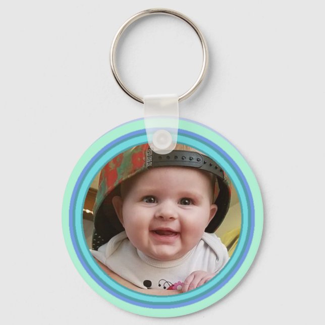 Adorable Personalised Baby Photo Key Chain (Front)