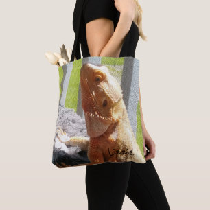 Adorable Personalised Bearded Dragon Picture Tote Bag