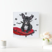 Adorable Personalised Dog Photo Square Wall Clock (Home)