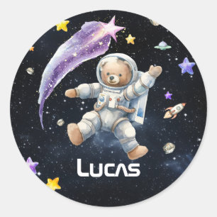 Adorable Personalised Galactic Party Stickers