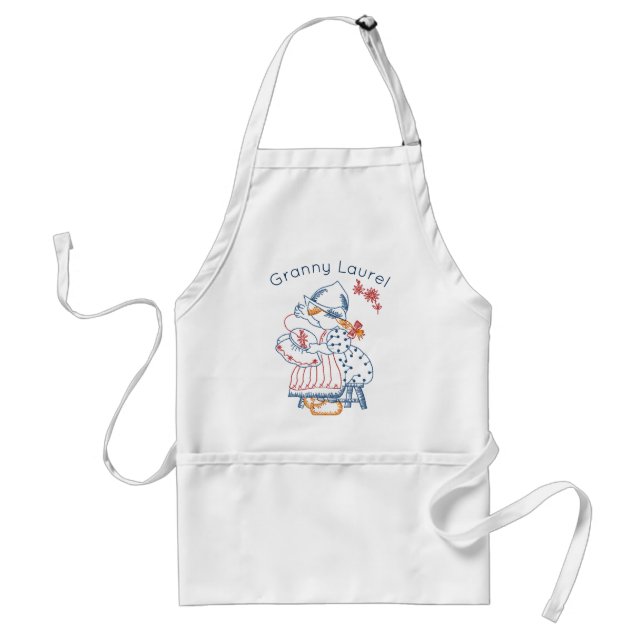 Adorable Personalised Gift for Knitter Grandma Standard Apron (Front)