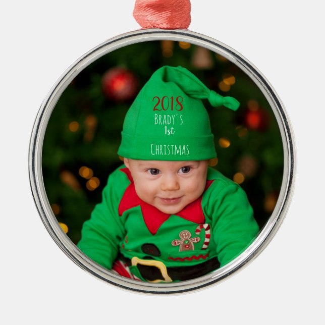 Adorable Personalised Hanging Christmas Ornament (Front)