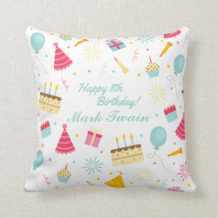 Adorable Personalised Happy Birthday Throw Pillow