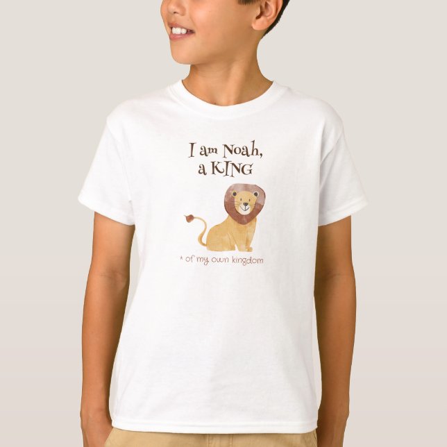 Adorable Personalised Lion, the King T-shirt (Front)