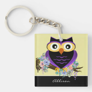 Adorable Personalised Owl Keychain