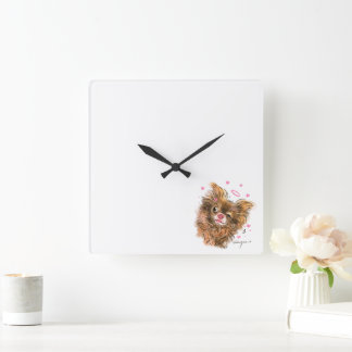 Adorable Pet - themed Square Wall Clock