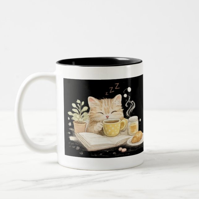 adorable pet Two-Tone coffee mug (Left)