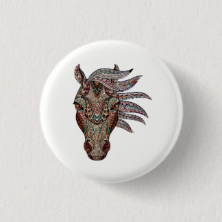 Adorable pfergekopf metallised horse head 3 cm round badge