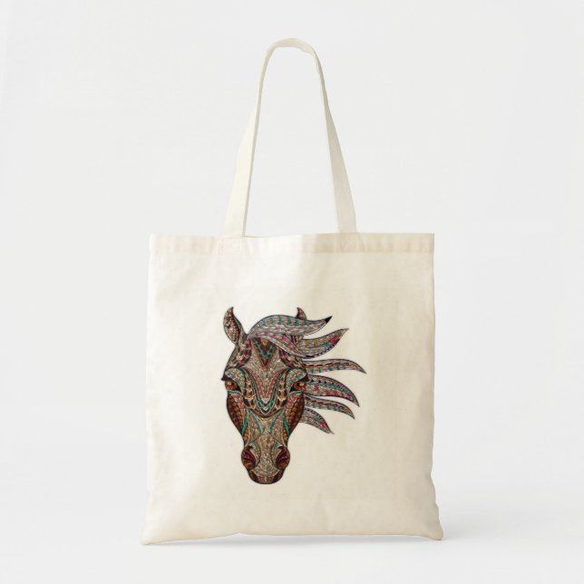 Adorable pfergekopf  metallised horse head tote bag (Front)