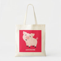 Adorable Pig Farm Animal Floral Personalised