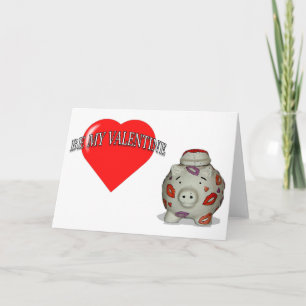 Adorable Pig Valentine's Holiday Card