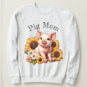 Adorable Piglet Surrounded By Vibrant Sunflowers Sweatshirt