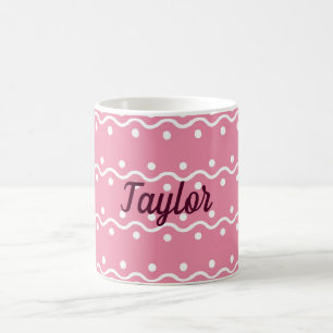 Adorable Pink and White artsy Coffee Mug