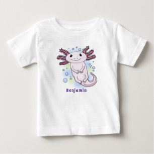 Adorable pink axolotl cartoon baby T-Shirt