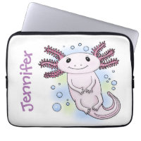 Adorable pink axolotl cartoon