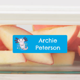 Adorable pink axolotl cartoon personalised