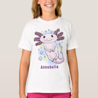 Adorable pink axolotl cartoon