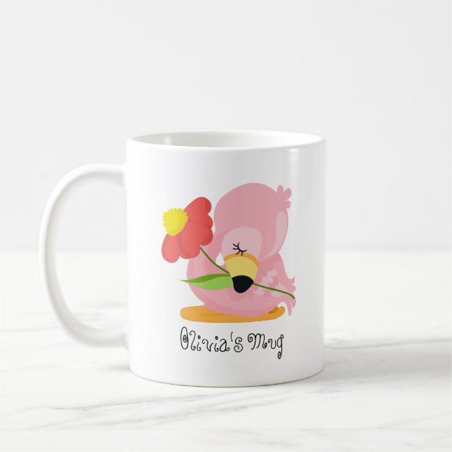 Adorable Pink Baby Flamingo Mug For Children (Left)