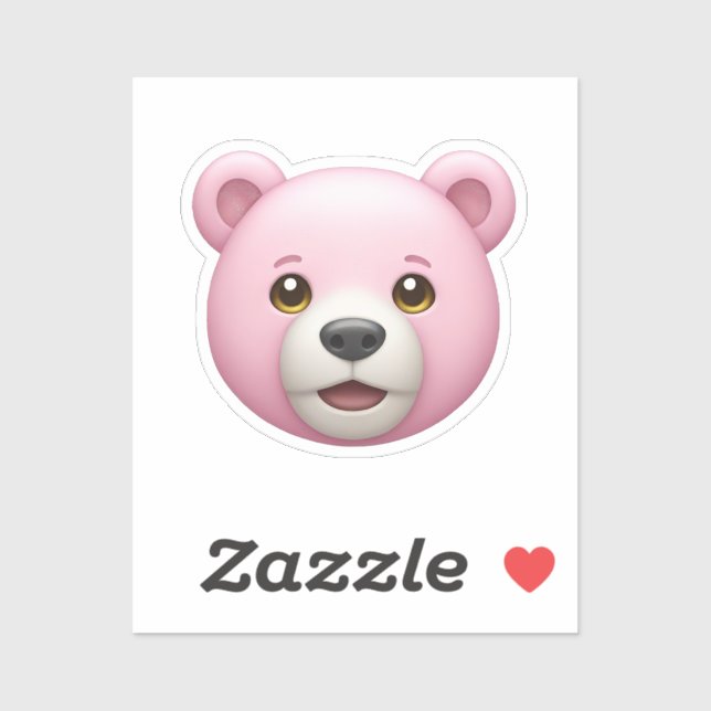 Adorable Pink Bear Emoji  (Sheet)