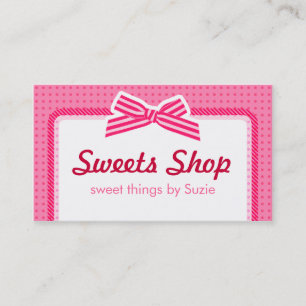 Adorable Pink Bow Sweets Crafts Business Card