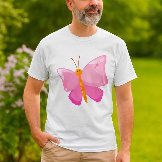 Adorable Pink Cartoon Butterfly  T-Shirt (Creator Uploaded)