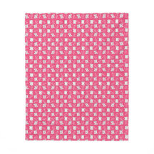 Adorable Pink Cat Pattern Fleece Blanket for Kids