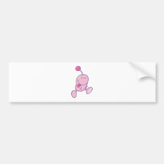 adorable pink goofball monster bumper sticker