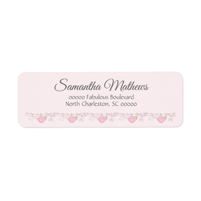 Adorable Pink & Grey Baby Girl Shower Coordinating (Front)