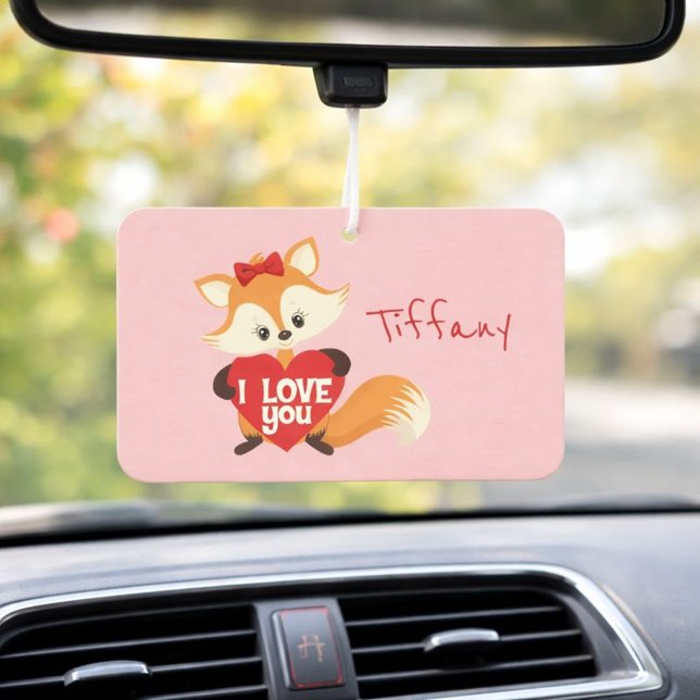 Adorable Pink I Love You Fox Car Air Freshener (Creator Uploaded)