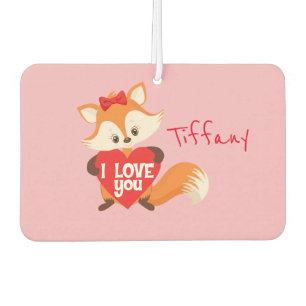 Adorable Pink I Love You Fox Car Air Freshener